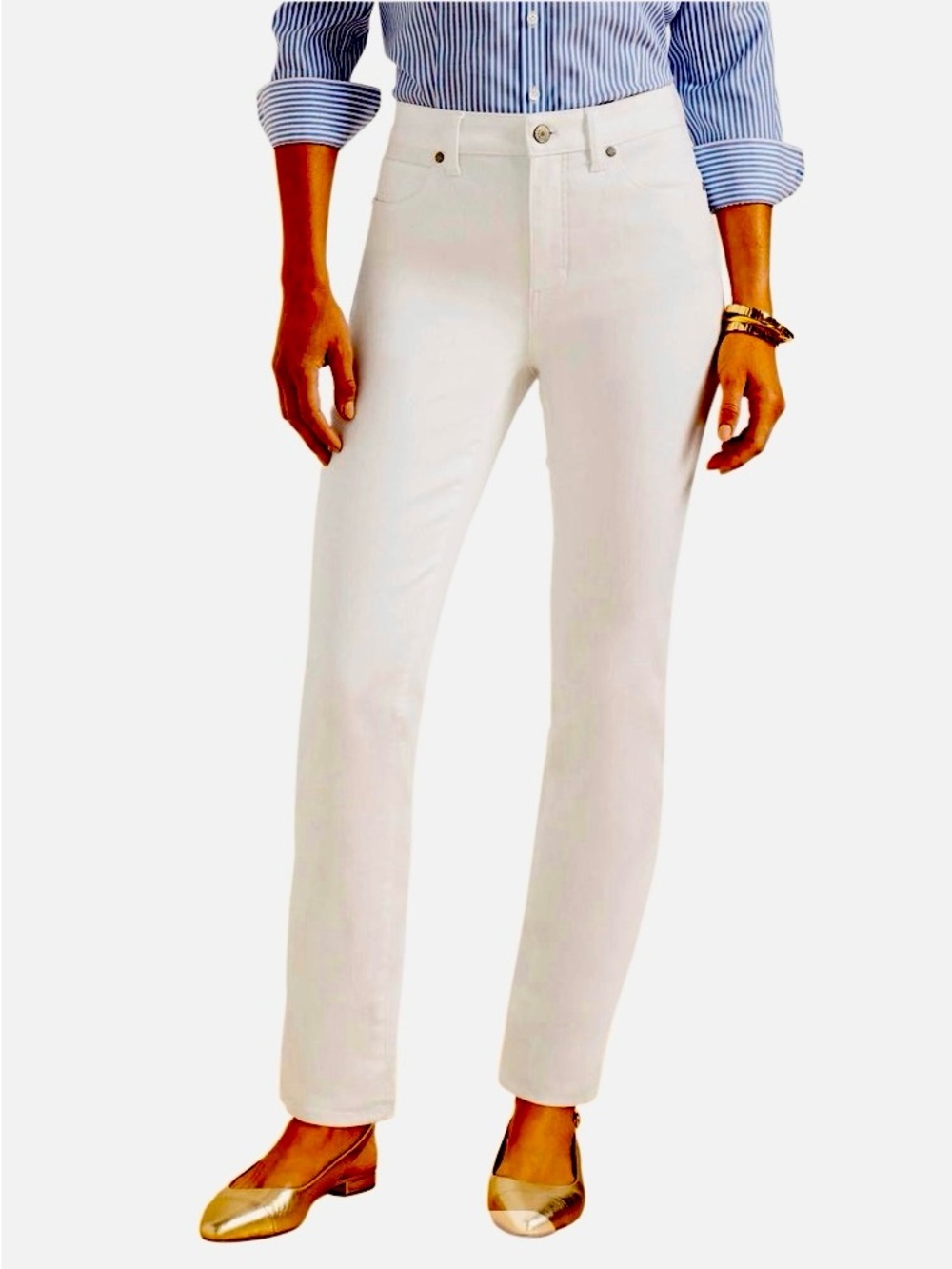 Talbots Straight Leg Jeans in Cream Women’s 12P
